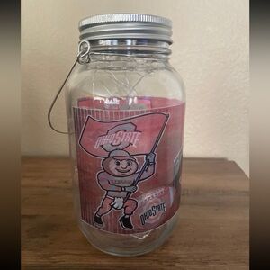 Ohio State Buckeyes Glass Light-Up Mason Jar with Handle